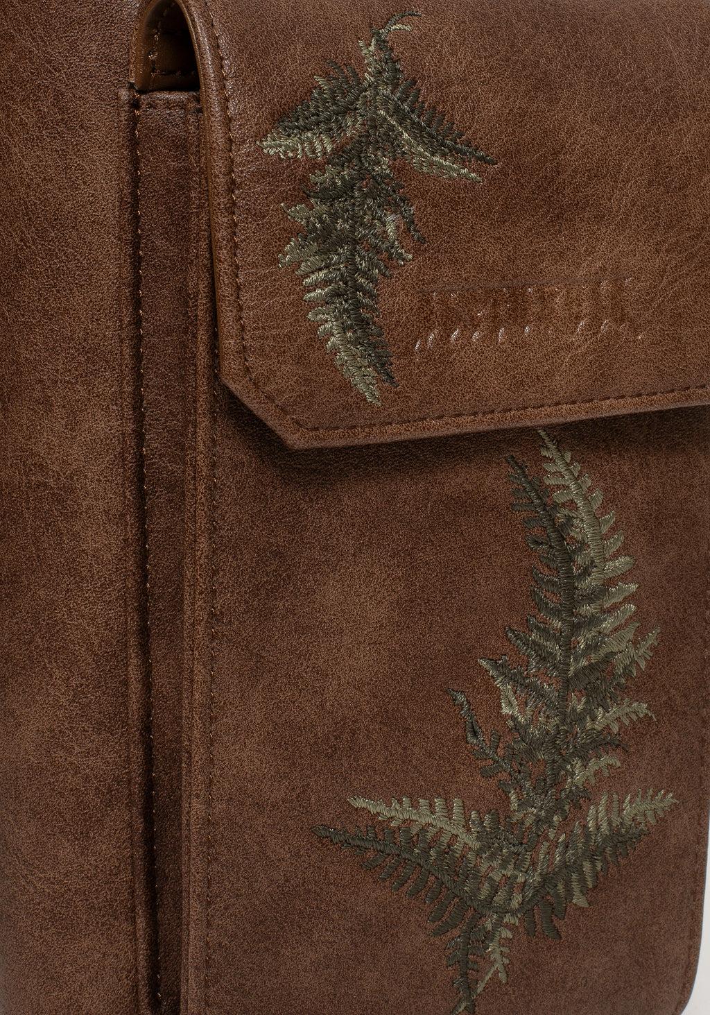 Fern Embroidered Crossbody Phone Bag Product Image
