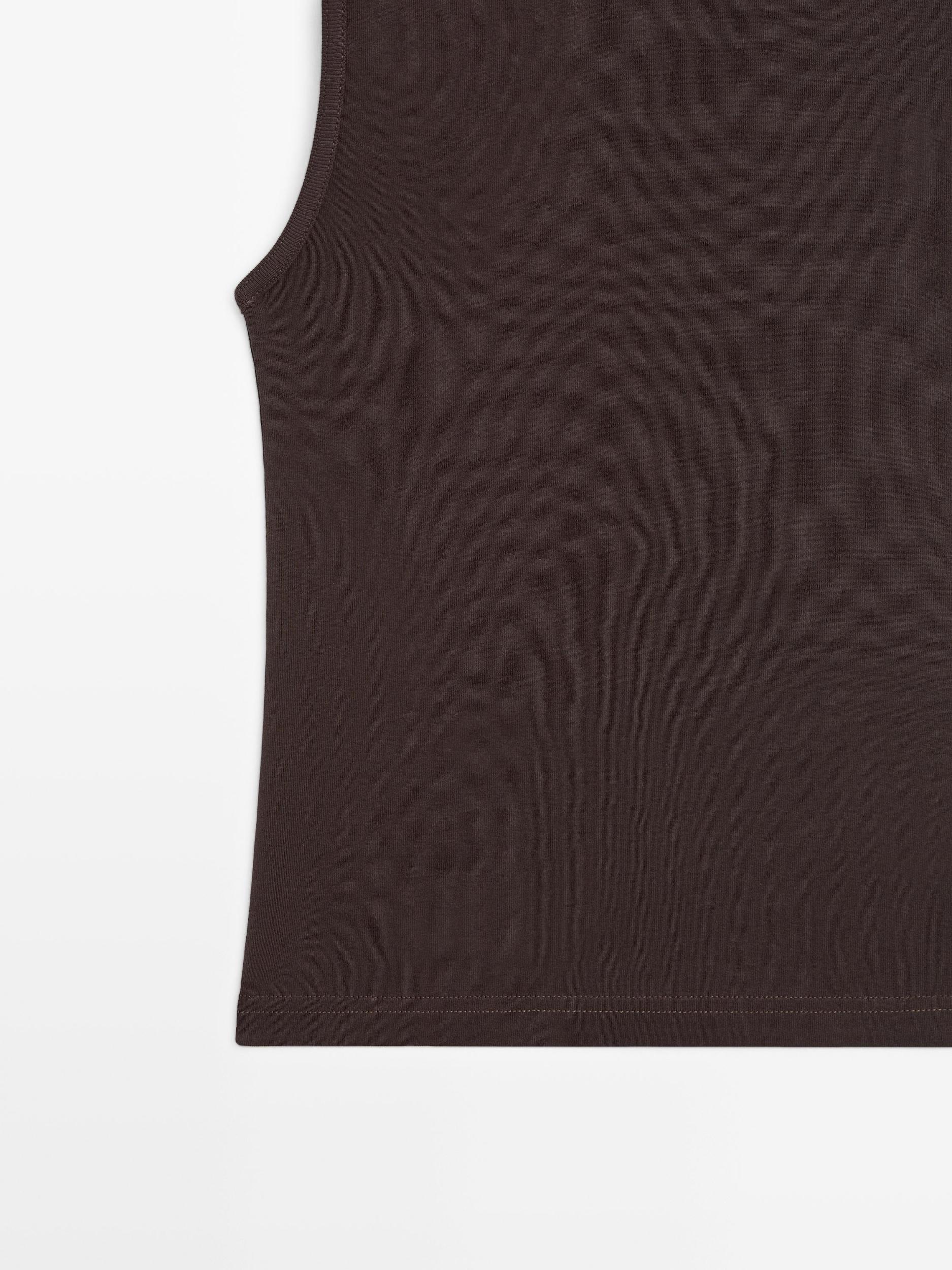 100% cotton funnel neck top Product Image