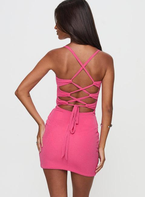 Serrano Mini Dress Hot Pink Product Image