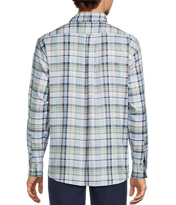 Roundtree & Yorke Big & Tall Long Sleeve Large Plaid Oxford Sport Shirt Product Image