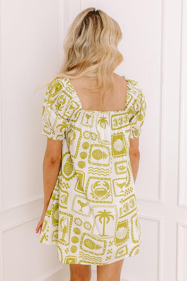 On Tropic Time Mini Dress in Lime Punch Product Image