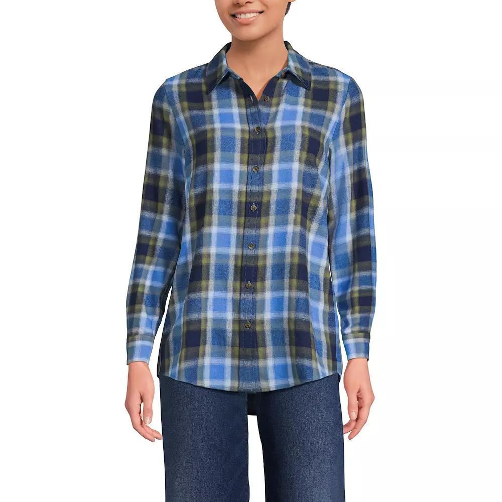 Women's Lands' End Flannel Boyfriend Shirt,  Product Image