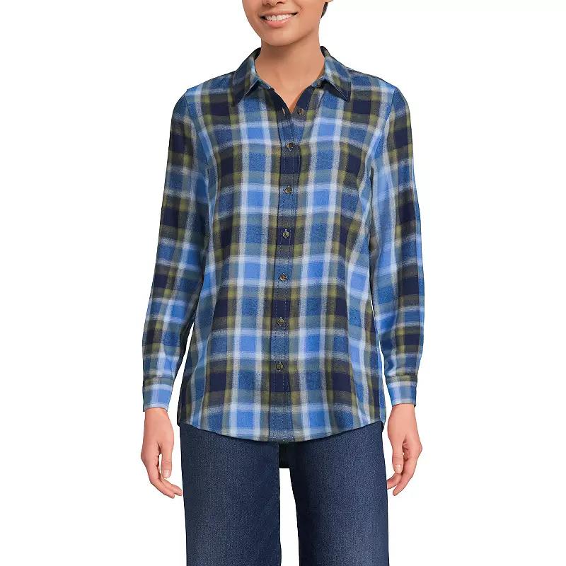 Women's Lands' End Flannel Boyfriend Shirt,  Product Image