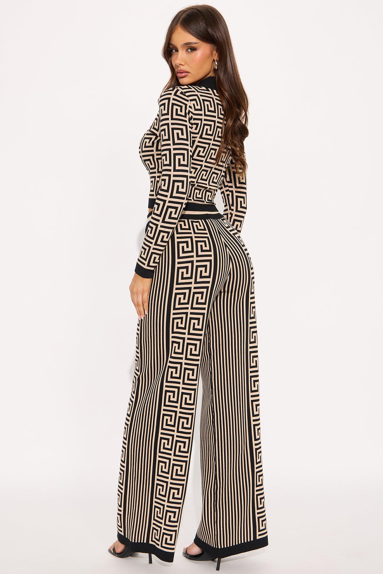 Stay Pretty Sweater Pant Set - Black/combo Female Product Image