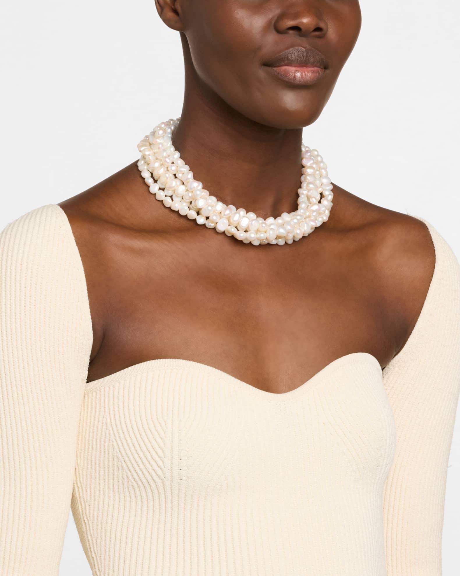 Six Row Pearly Strand Necklace Product Image