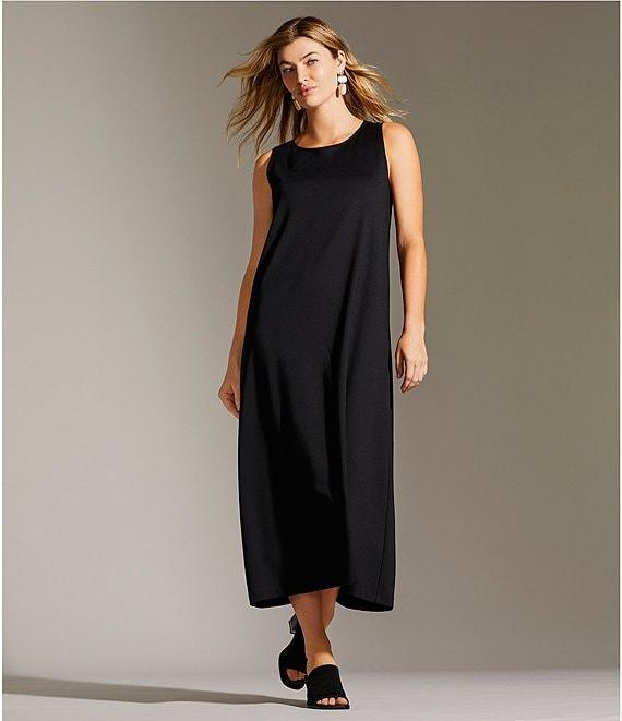 Bryn Walker Piers Stretch Modal Ponte Round Neck Sleeveless Waistless Midi Dress Product Image