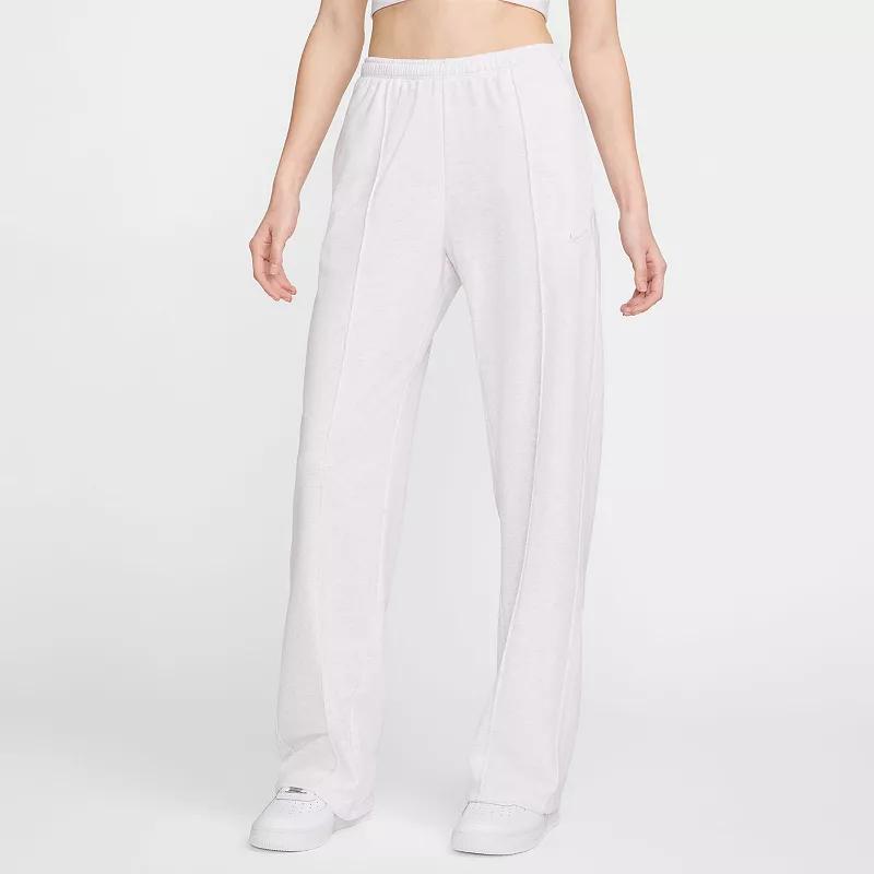 Womens Nike Sportswear Chill Terry Mid-Rise French Terry Open-Hem Sweatpants | HF6457-051 Product Image