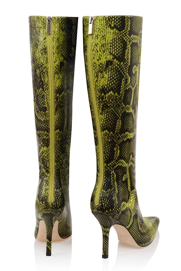 Royale  green print knee high boots - sale Product Image