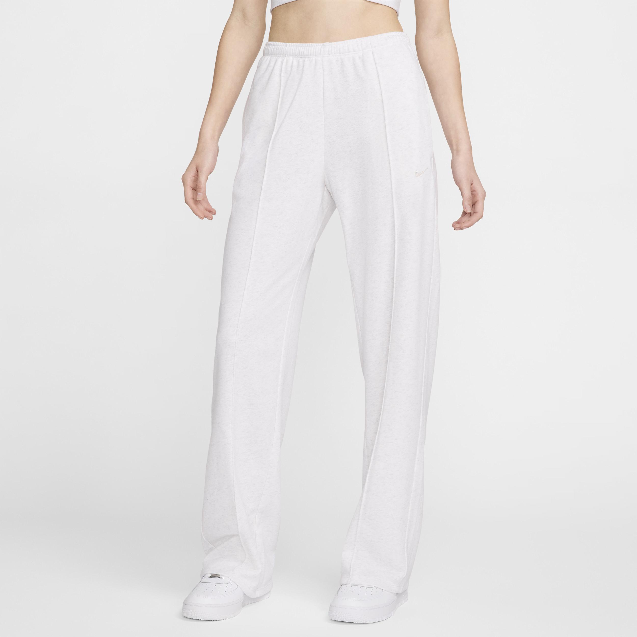 Womens Nike Sportswear Chill Terry Mid-Rise French Terry Open-Hem Sweatpants | HF6457-051 Product Image