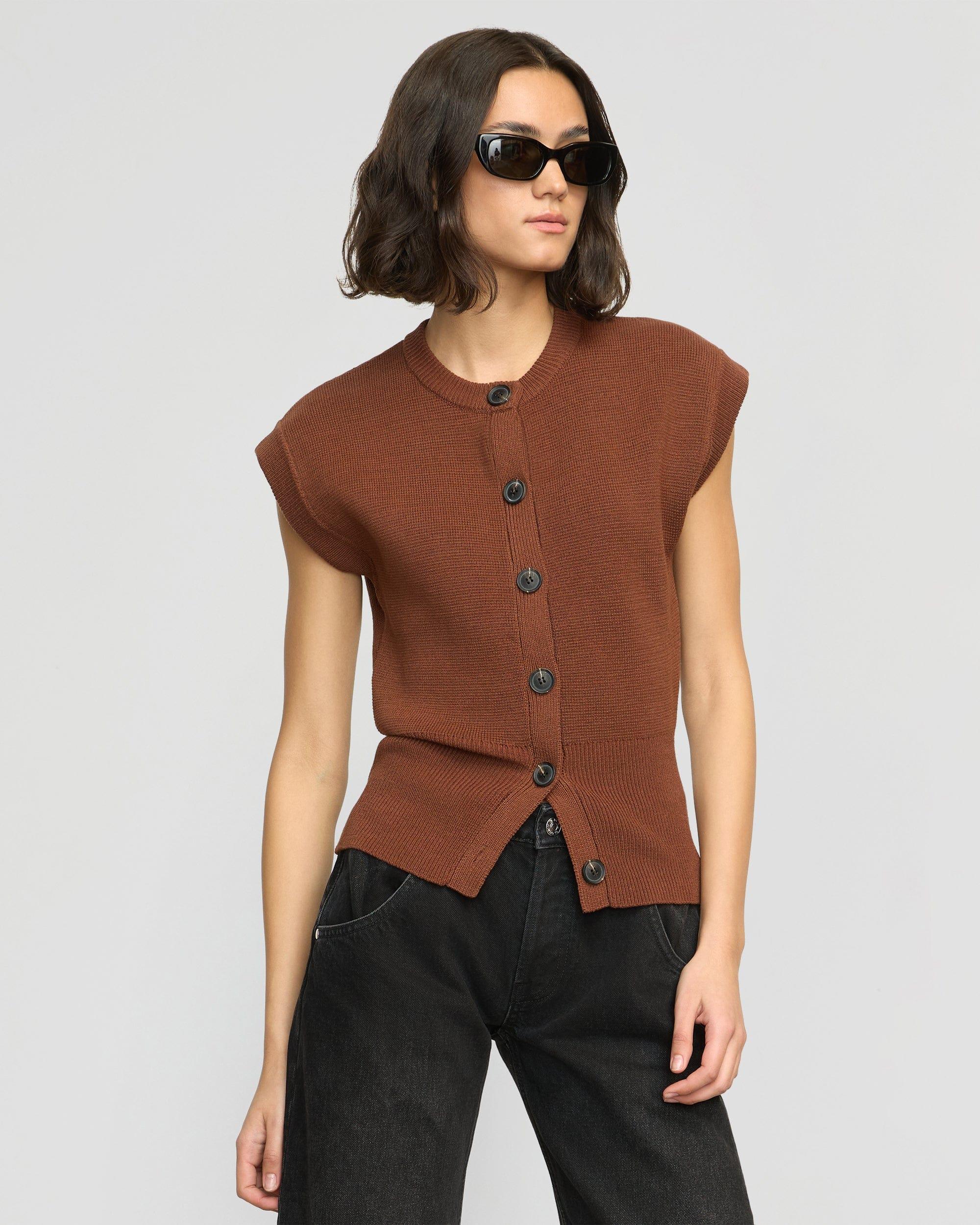 Solea Button Knit Vest Product Image