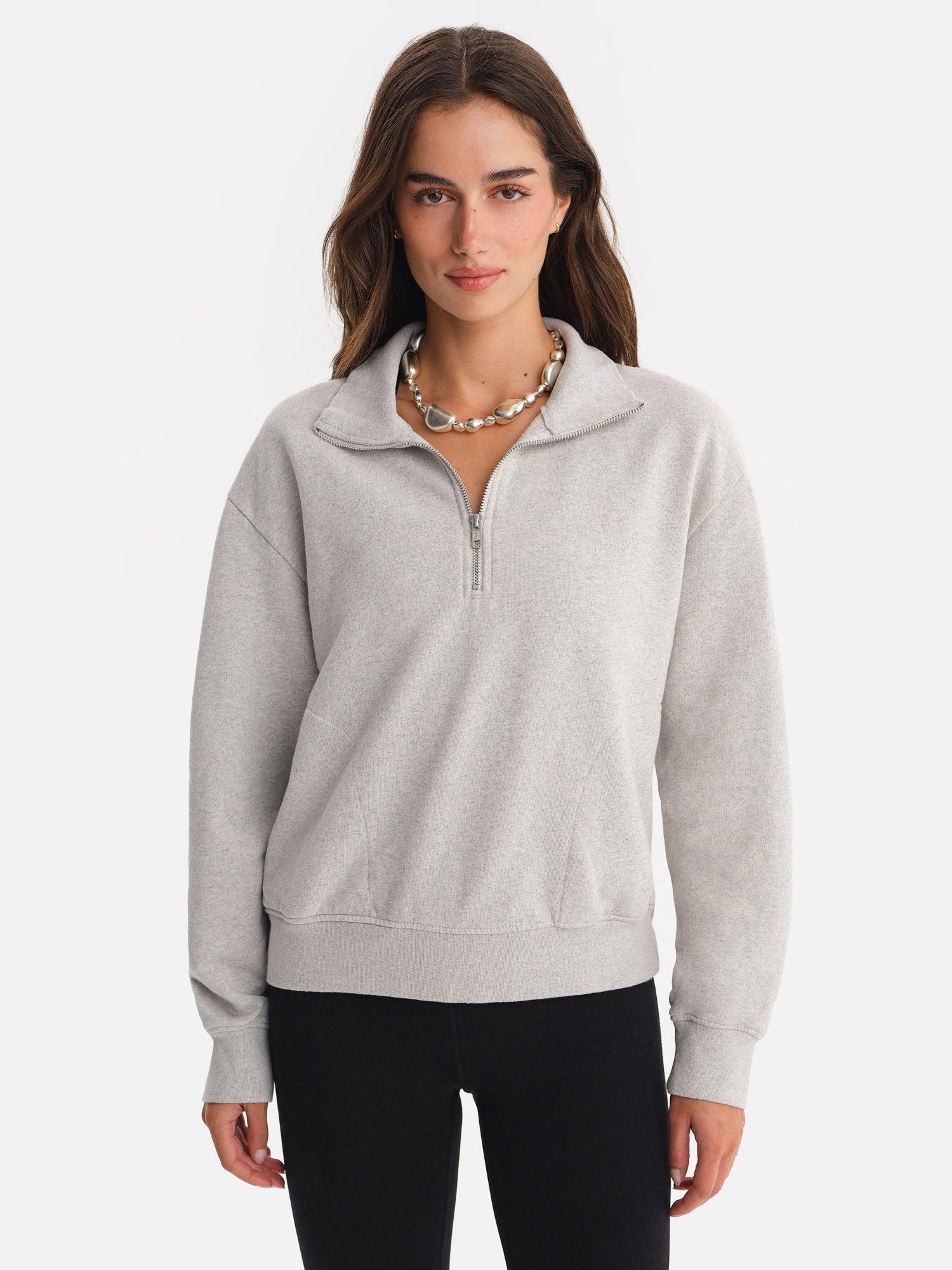 Organic Fleece Quarter Zip Sweatshirt Female Product Image
