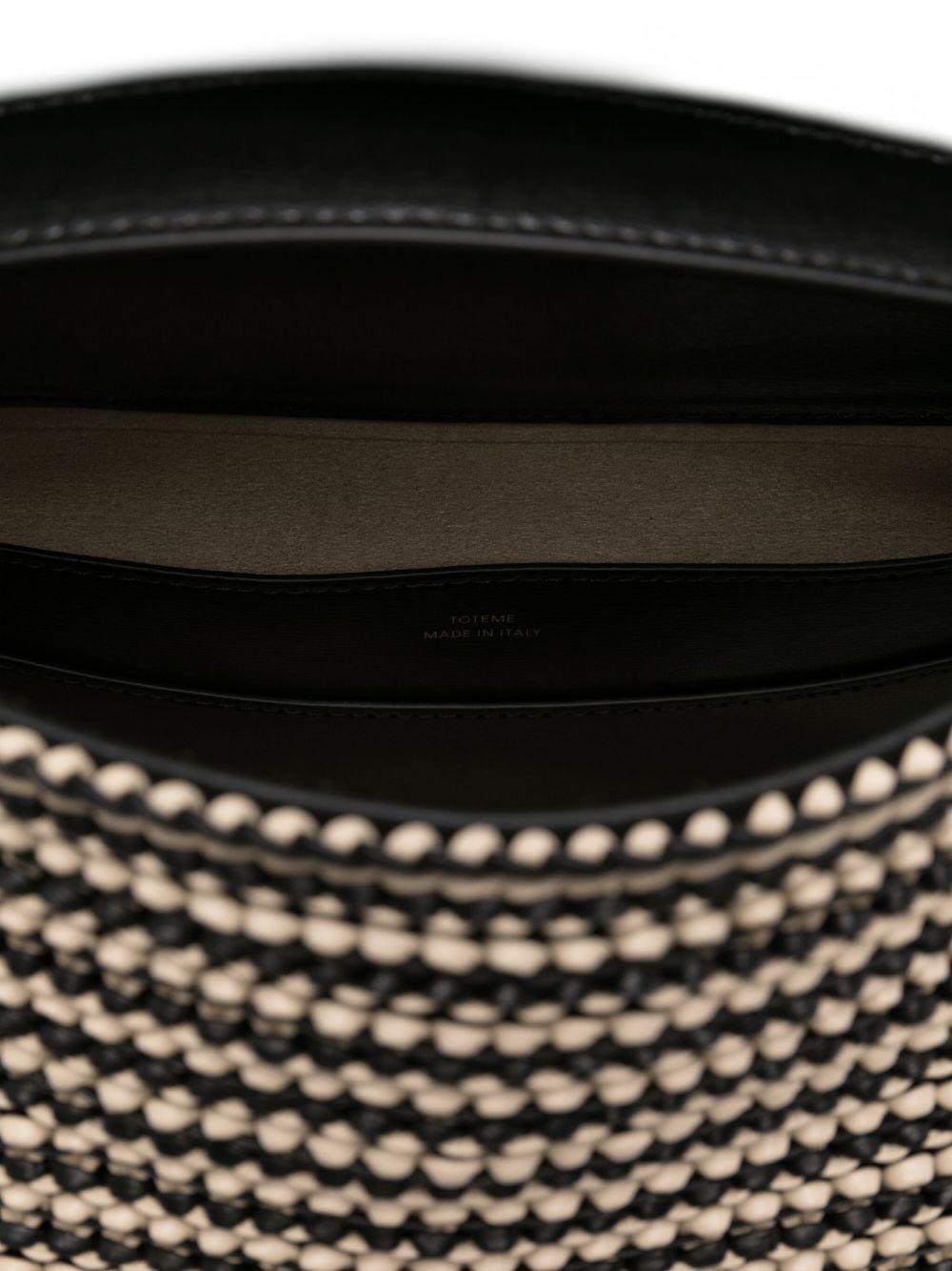 woven leather top handle bag Product Image