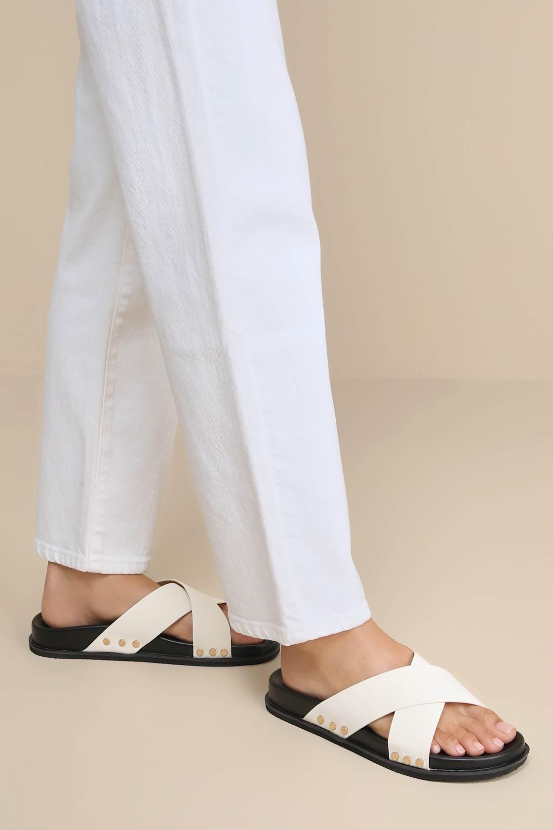 Sevyn Bone Studded Slide Sandals Product Image