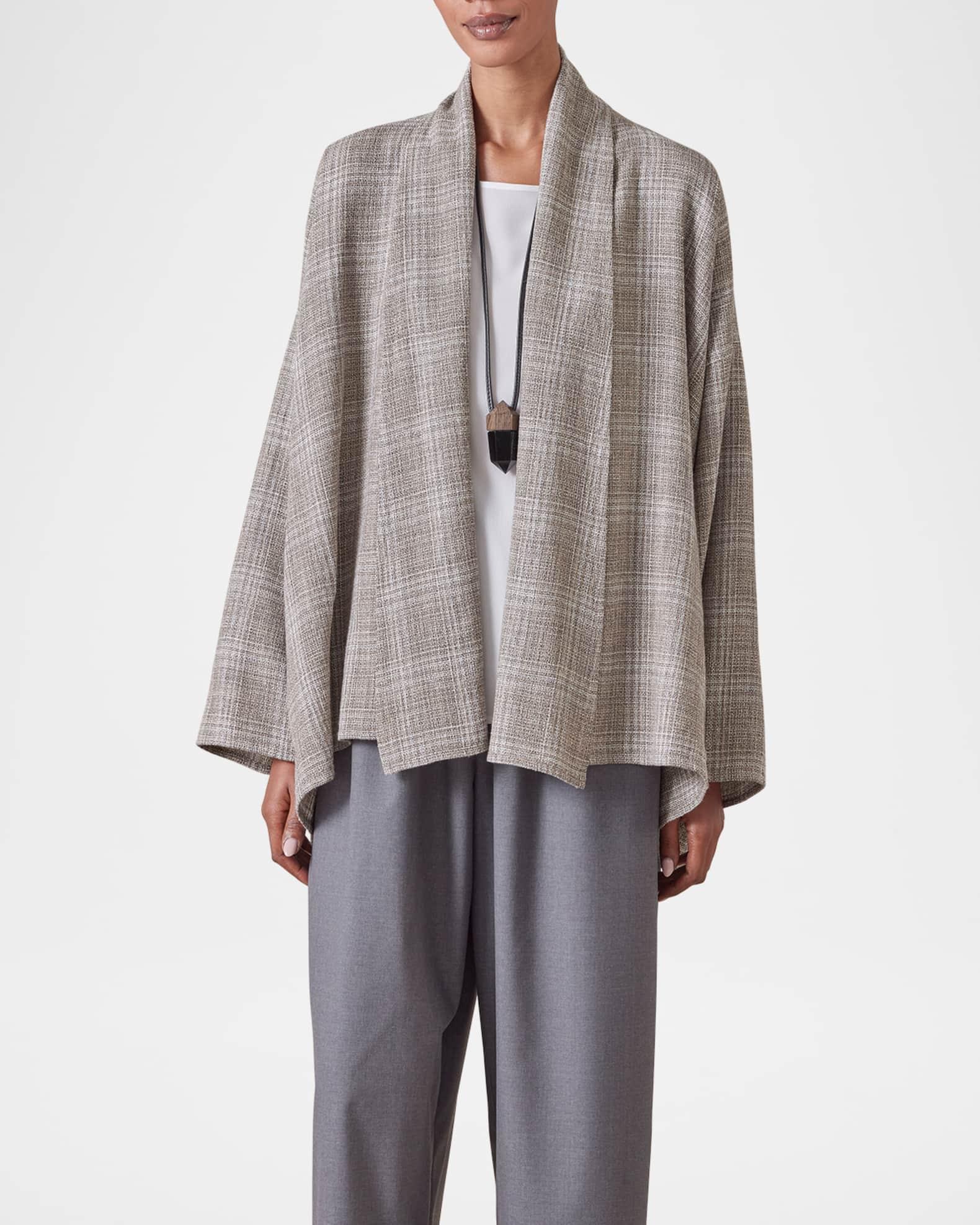 Wide A-Line Scrunch Shawl-Collar Jacket (Mid Plus Length) Product Image