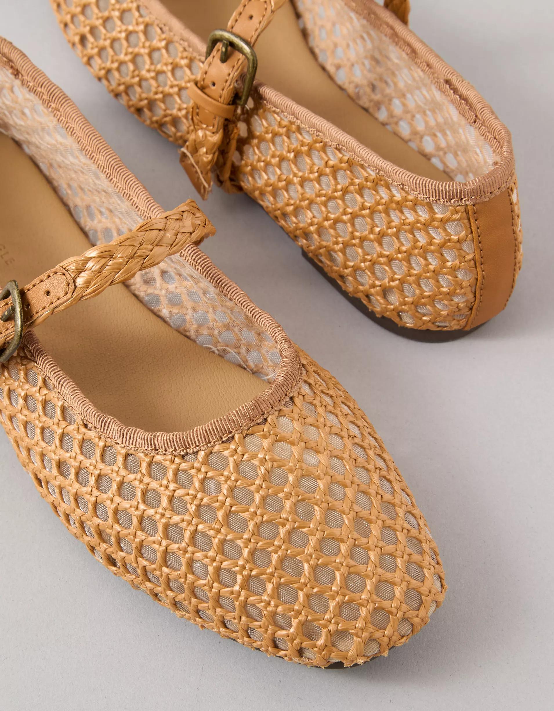 AE Raffia Mesh Mary Jane Flats Product Image