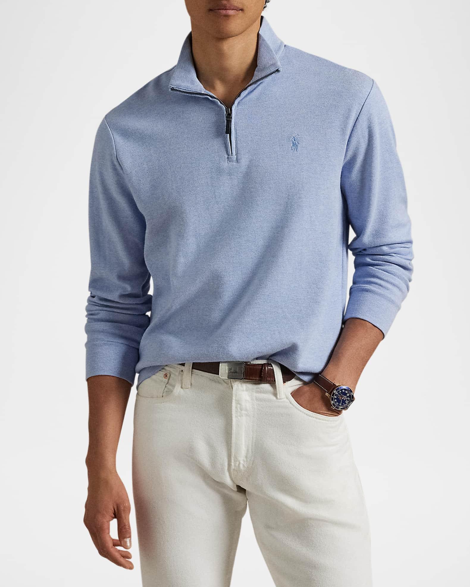 Mens Double-Knit Jacquard Quarter-Zip Sweater Product Image