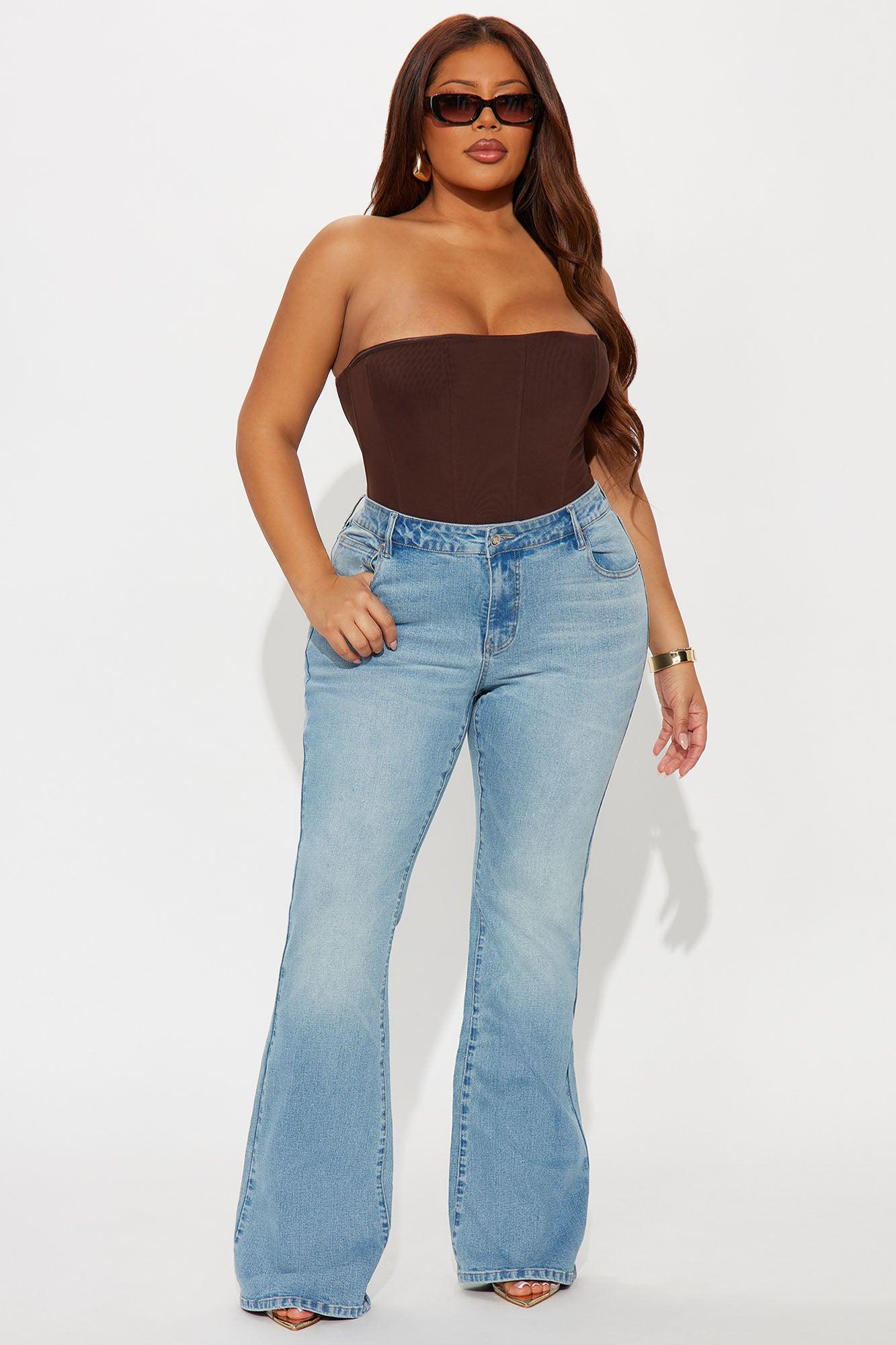 Forever Stretch Low Rise Flare Jeans - Medium Wash Female Product Image