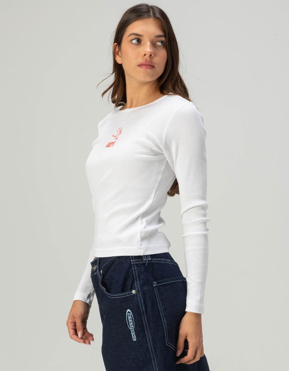 OBEY Cupid Slim Fit Womens Long Sleeve Tee - WHITE Product Image