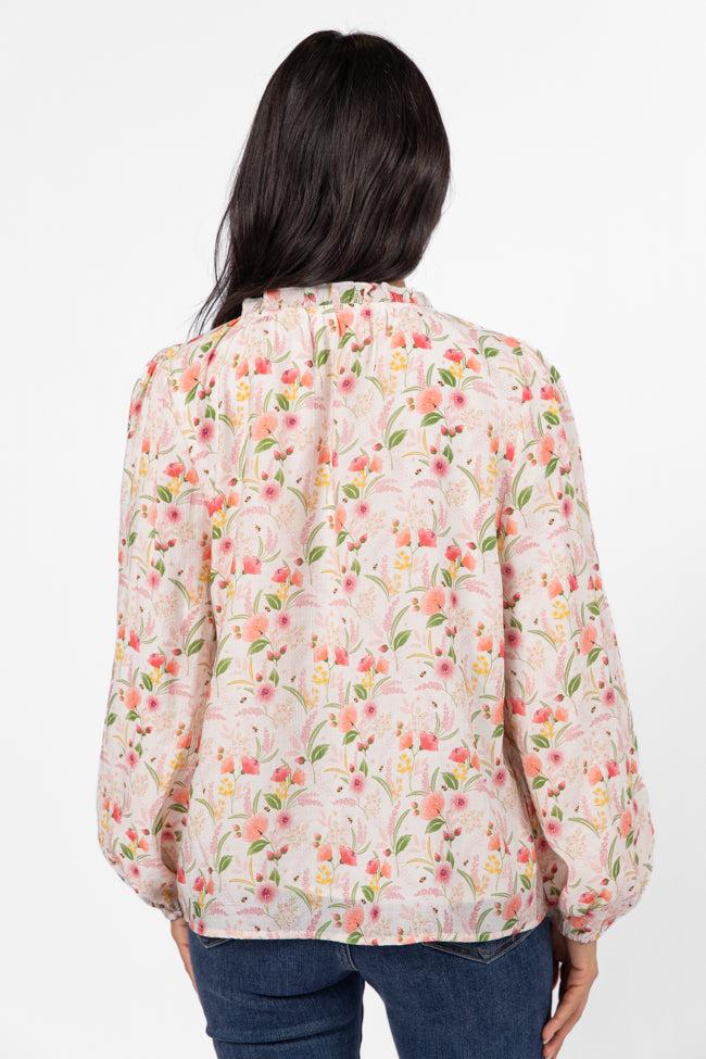 Fade Into You Ivory Multi Button Detail Floral Blouse FINAL SALE Product Image