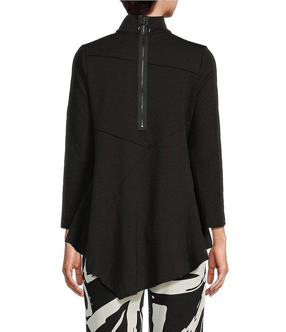 IC Collection Soft Knit Crepe Mock Neck Long Sleeve Top Product Image