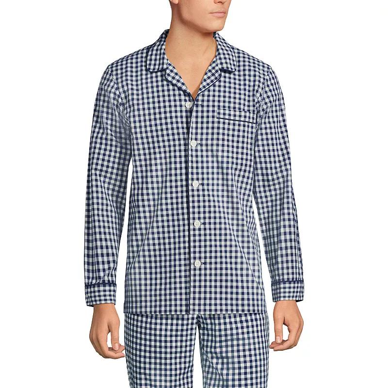 Men's Lands' End Broadcloth Pajama Sleep Shirt,  Product Image
