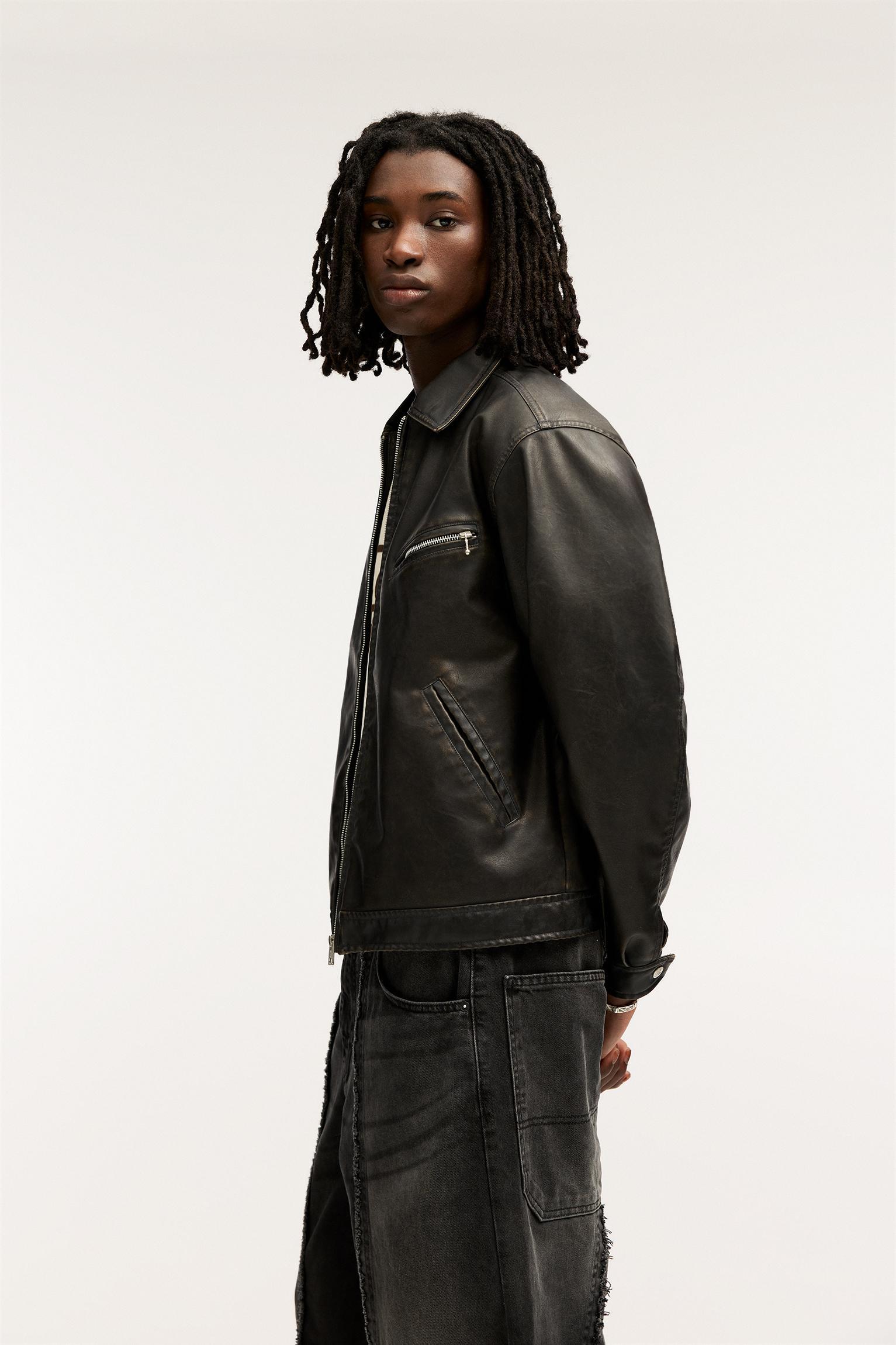 Faux leather worker jacket Product Image