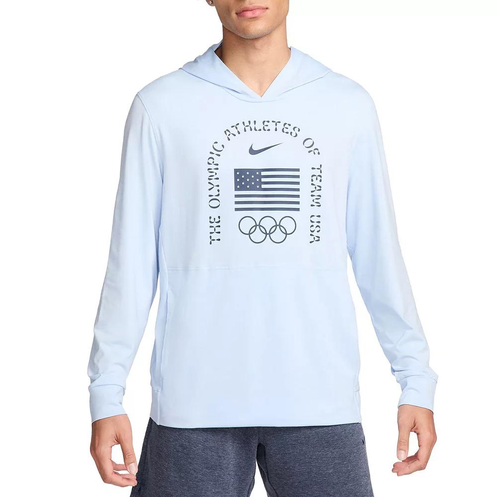 Men's Nike Light Blue Team USA Restore Yoga Long Sleeve Hoodie T-Shirt,  Product Image