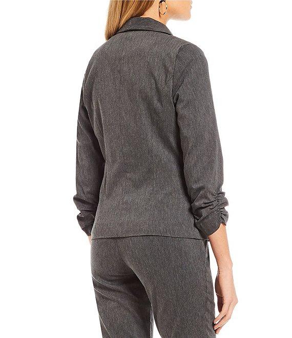 Takara Ruched-Sleeve Coordinating Suiting Blazer Jacket Product Image