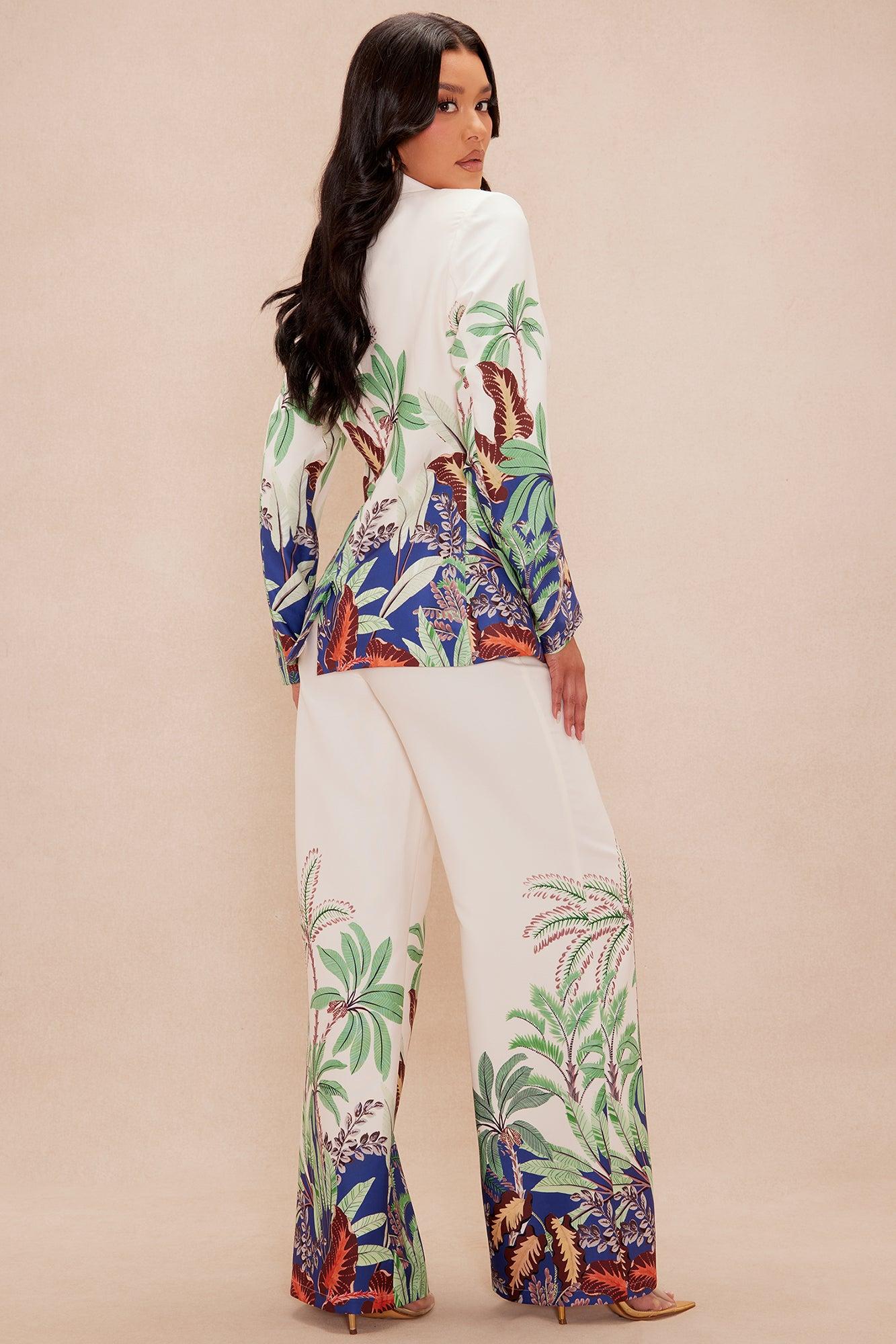 Tropicana Blazer Suit Set - Cream/combo Product Image