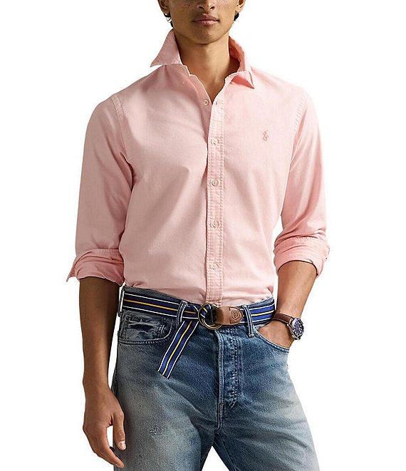Polo Ralph Lauren Classic Fit Mineral-Dyed Oxford Long Sleeve Woven Shirt Product Image