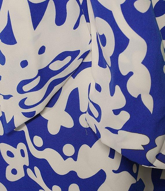 Sugarlips Joelle Mixed Print V-Neck Short Sleeve Front Tie Midi Dress Product Image