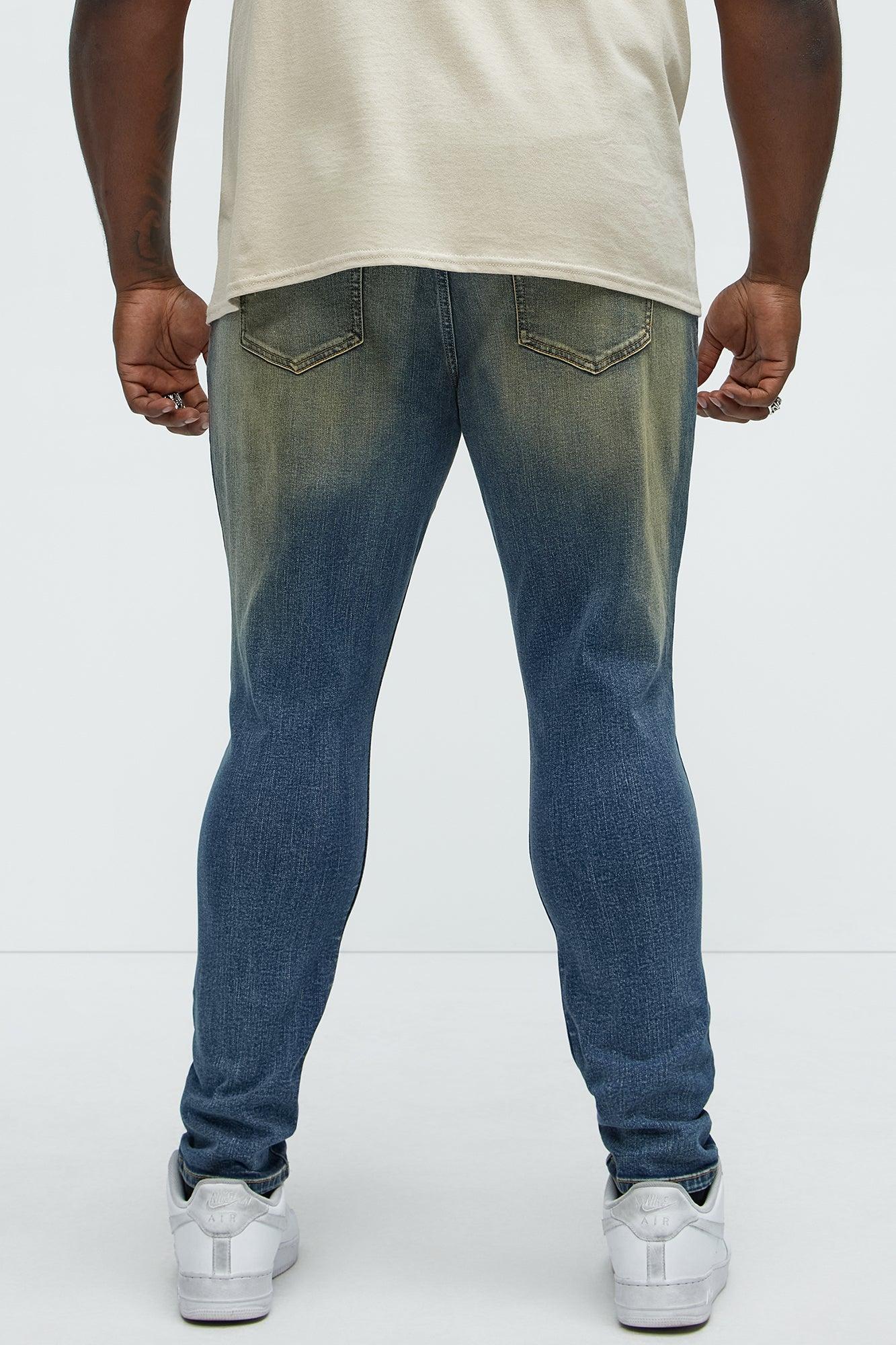 Straight Forward Ripped Skinny Jeans - Vintage Blue Wash Product Image