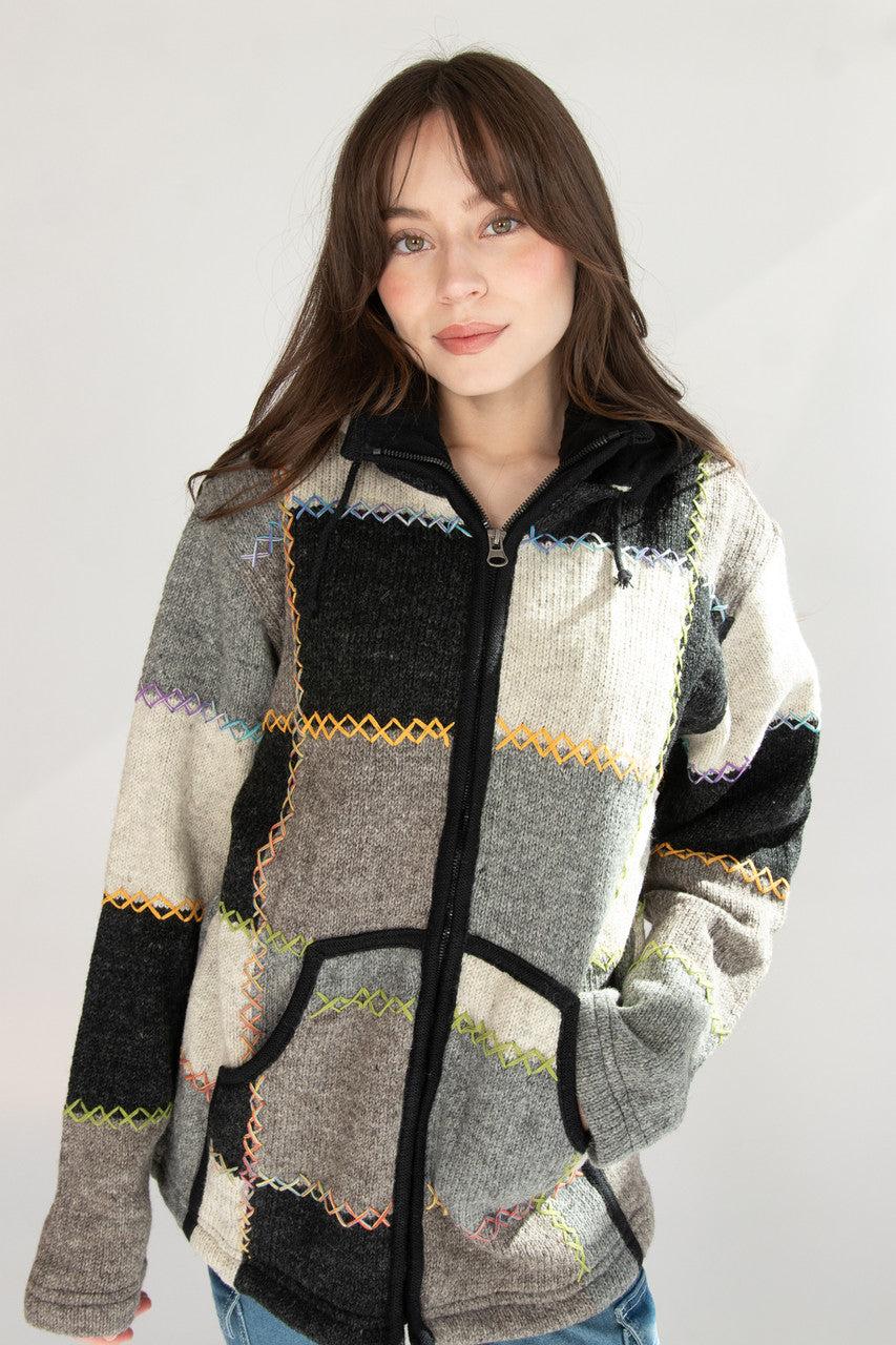 Heavy Wool Patchwork Jacket Product Image
