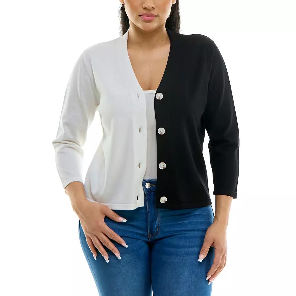 Women's Nina Leonard Colorblock Sweater,  Product Image