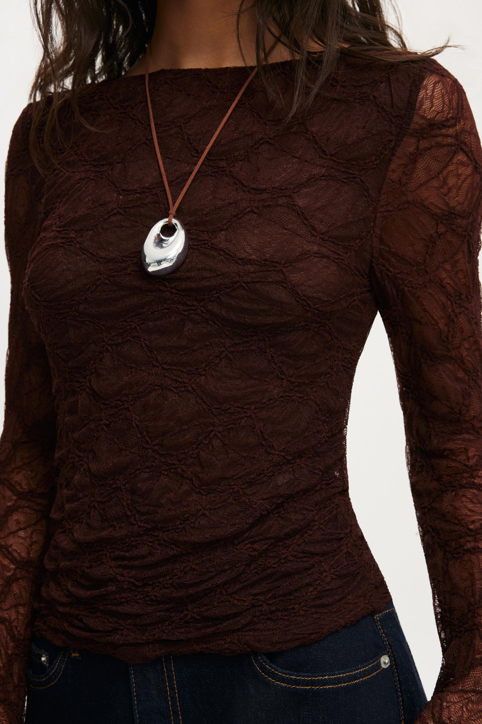 Ashley Mesh Long Sleeve Top Product Image