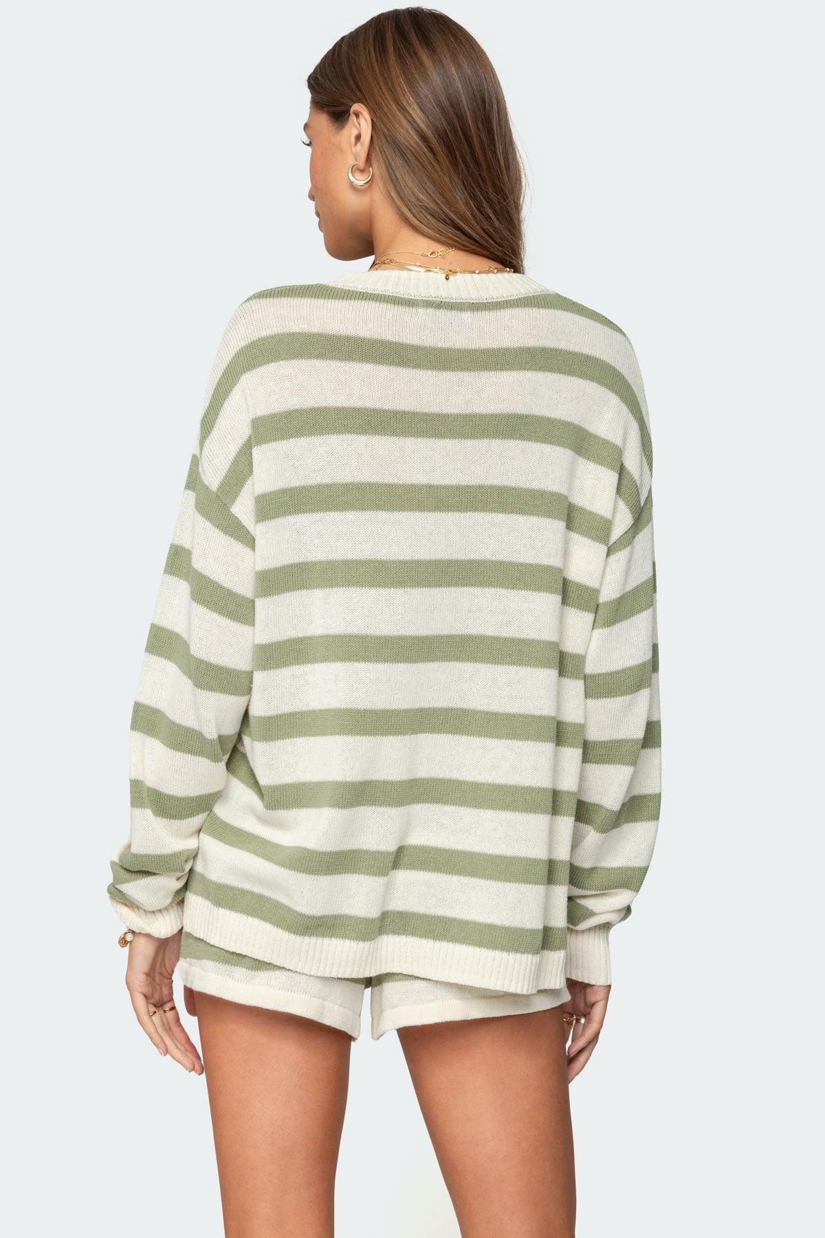 Amaris Oversized Striped Knit Sweater Product Image