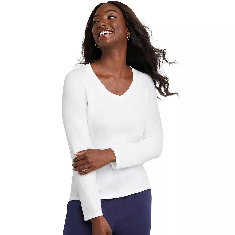 Women's Hanes® Originals Long Sleeve Tee,  Product Image