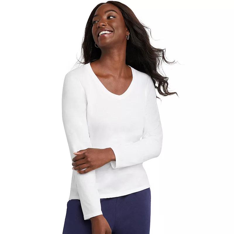 Women's Hanes® Originals Long Sleeve Tee,  Product Image