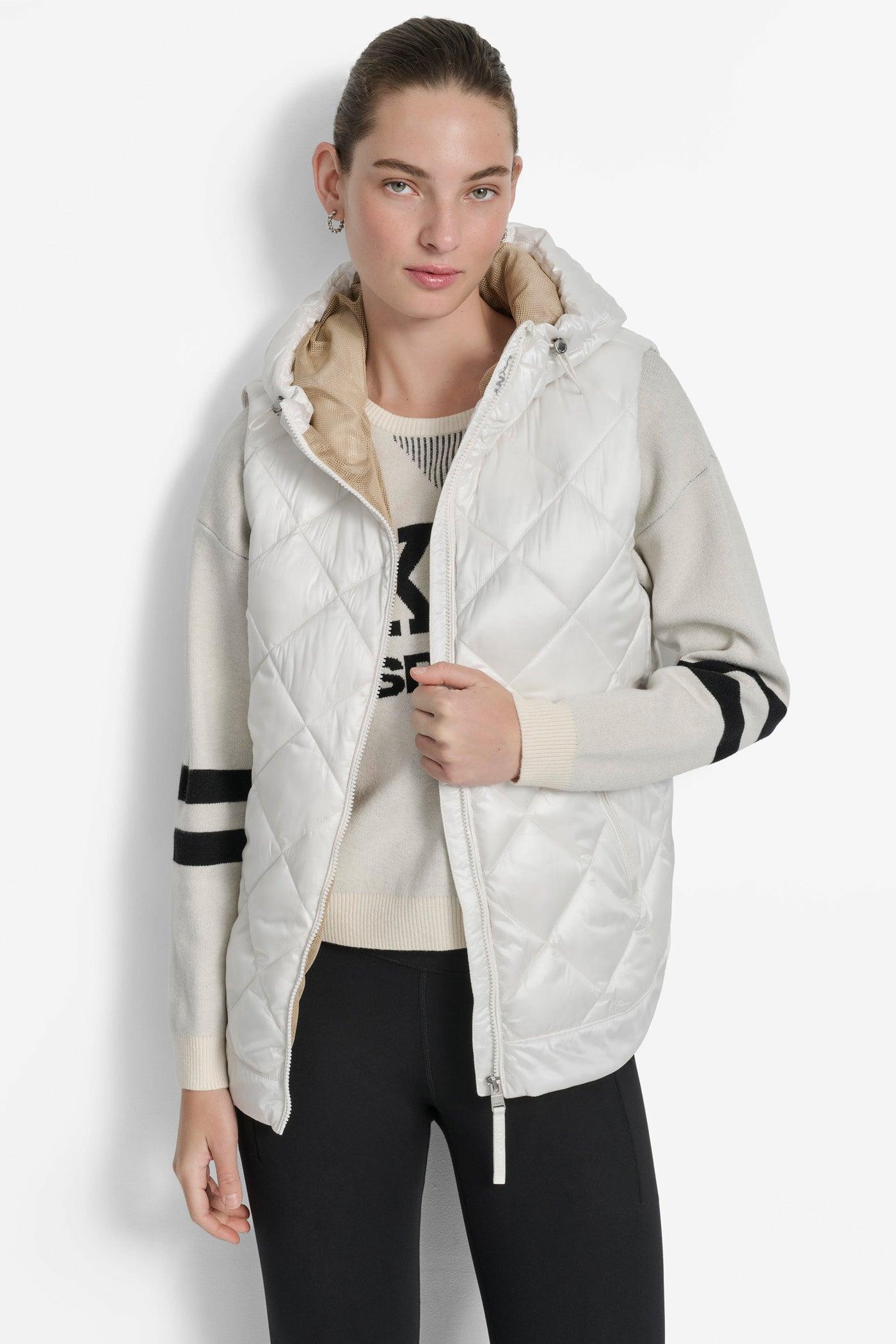 QUILTED HOODED VEST Product Image
