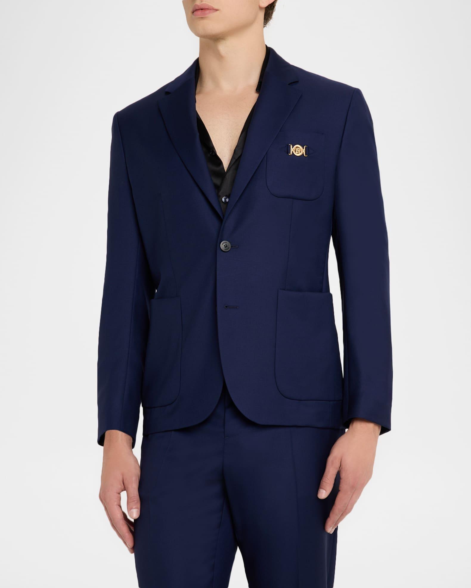 Men's Wool Single-Breasted Blazer Product Image