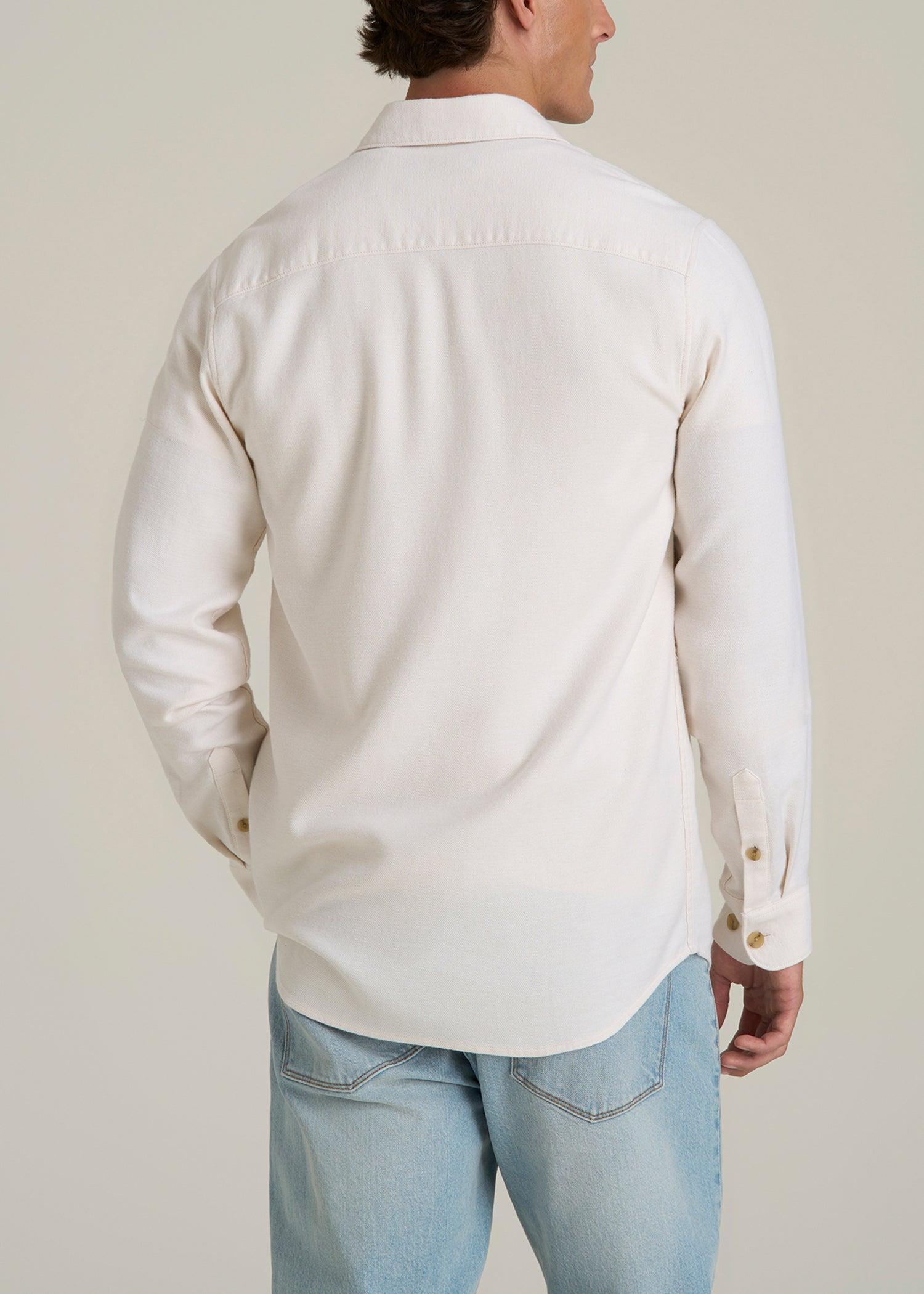 Everyday Comfort Terry Overshirt for Tall Men in White Swan Male Product Image