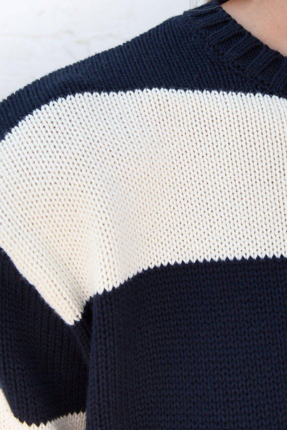 Brianna Cotton Thick Stripe Sweater Product Image