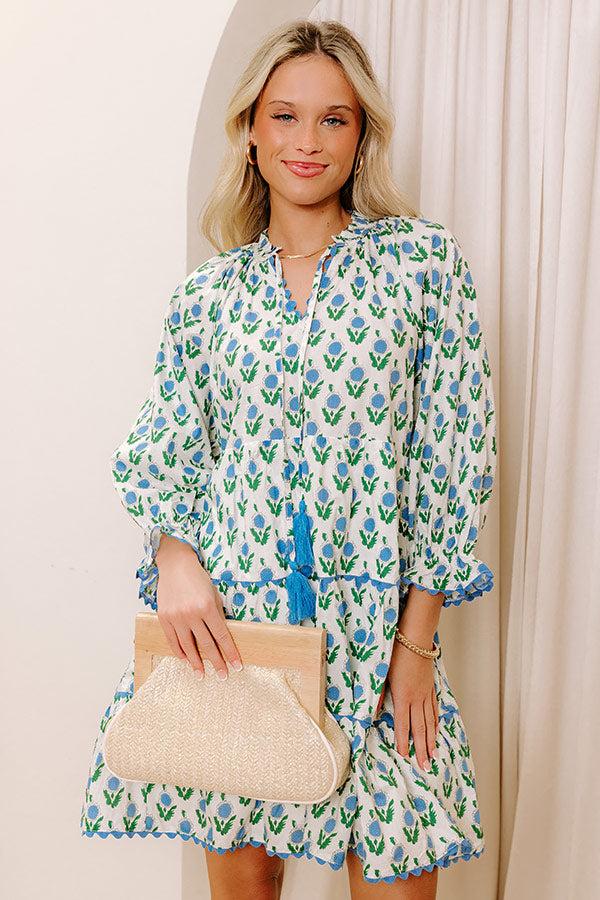 Playful Pursuits Floral Mini Dress in Sky Blue Product Image