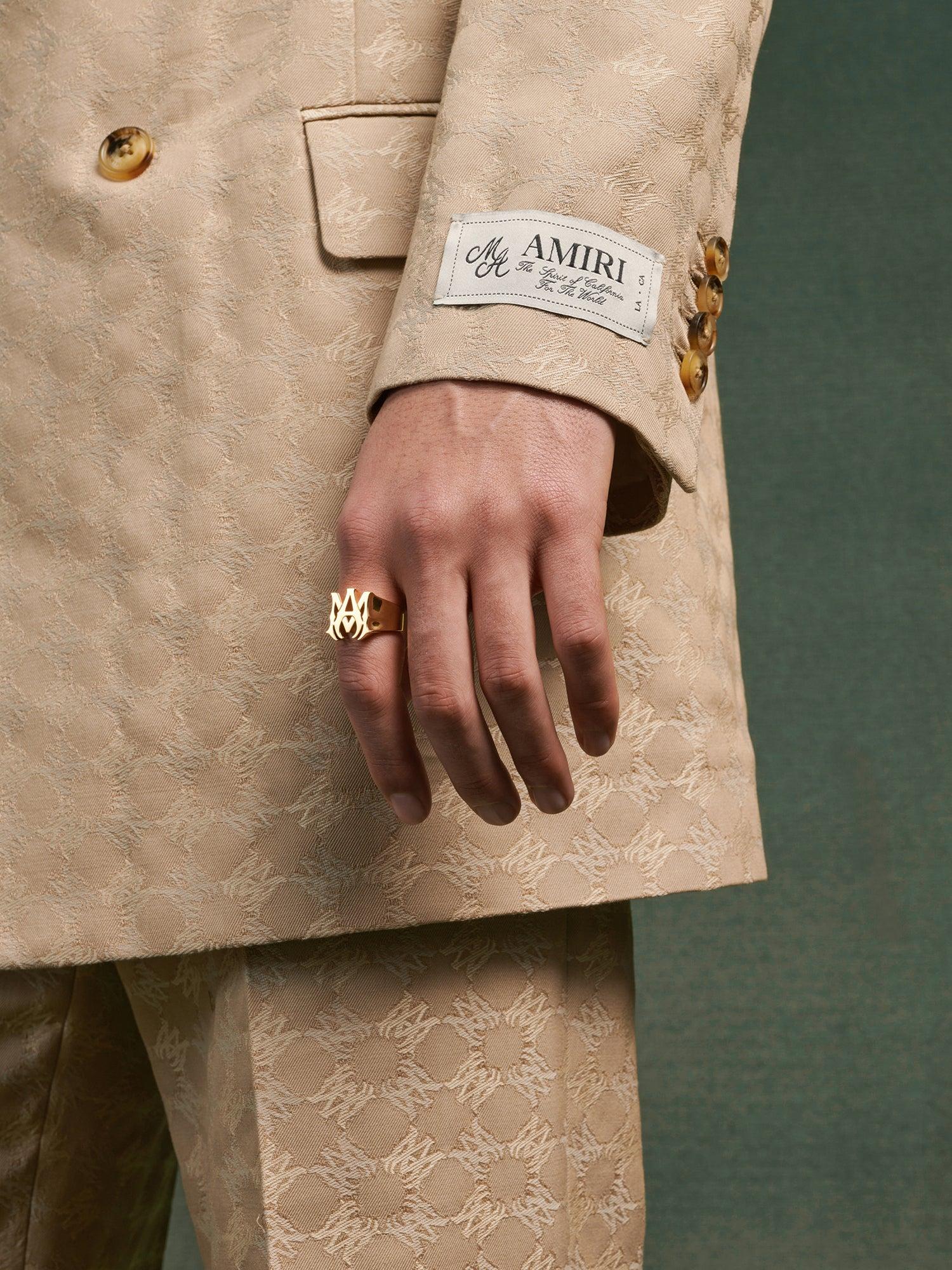 MA QUAD JACQUARD DOUBLE-BREASTED BLAZER - Camel Male Product Image