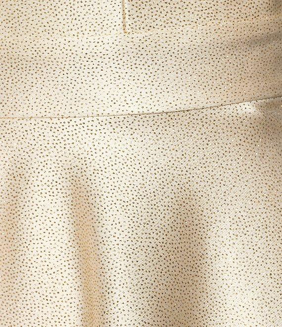 V-Neck Double Hem Fit & Flare Glitter Dress Product Image