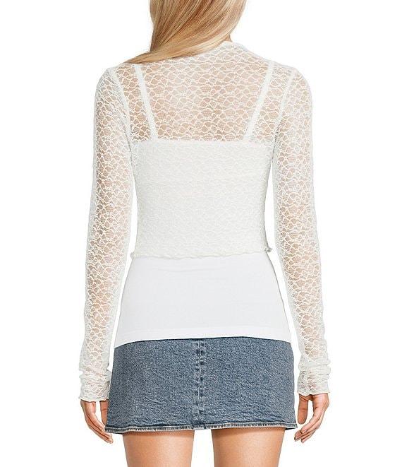 GB Knit Lace Tie Front Cardigan Product Image