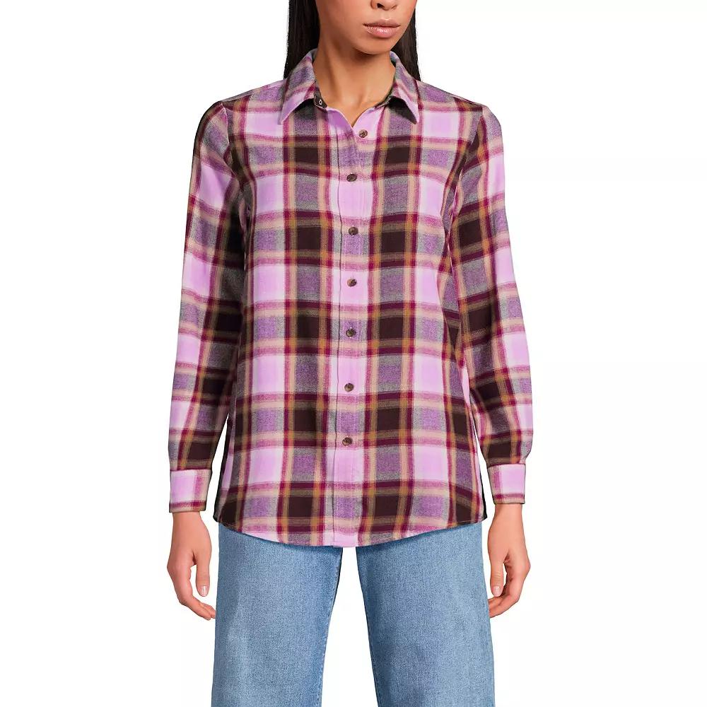 Women's Lands' End Flannel Boyfriend Shirt,  Product Image