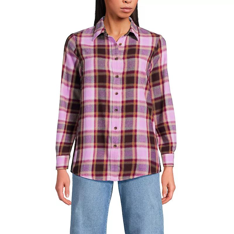 Women's Lands' End Flannel Boyfriend Shirt,  Product Image