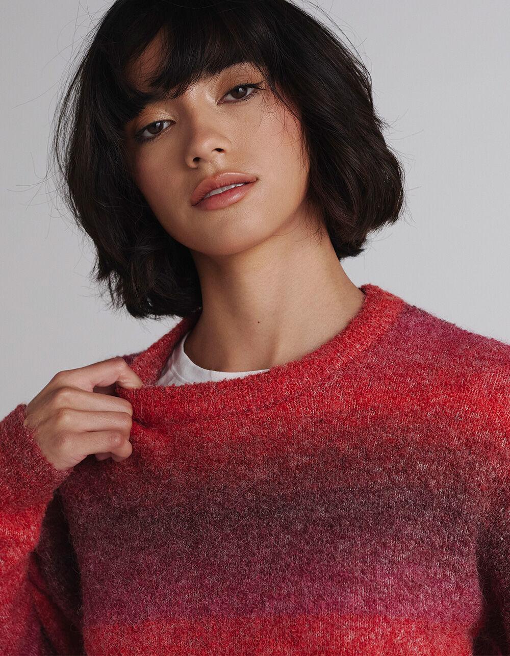 JJXX Amira Womens Sweater - RED COMBO Product Image