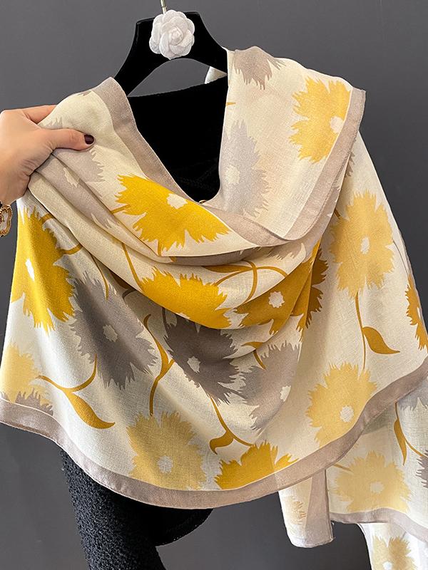 Vintage Floral Printed Shawl&Scarf Product Image